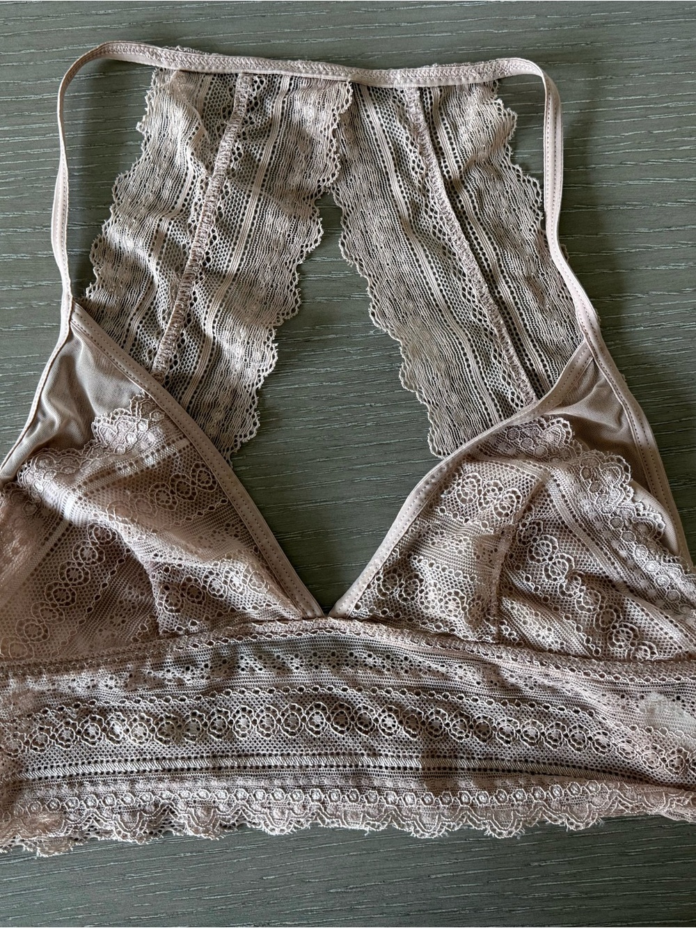 Lace Racerback Bralette - Taupe
